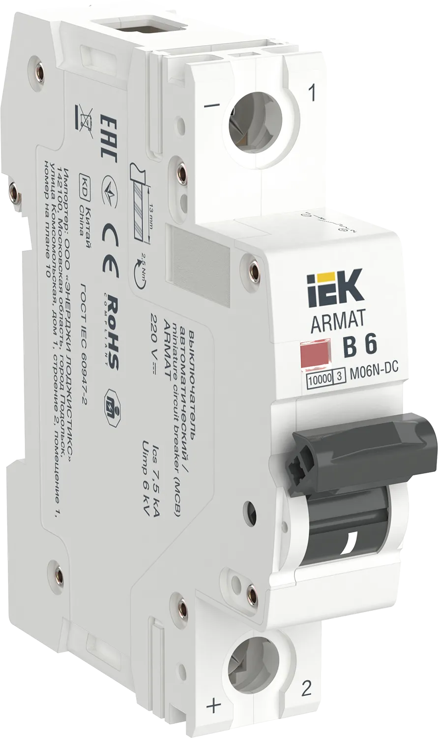 ARMAT Автоматический выключатель M06N-DC 1P B 6А IEK