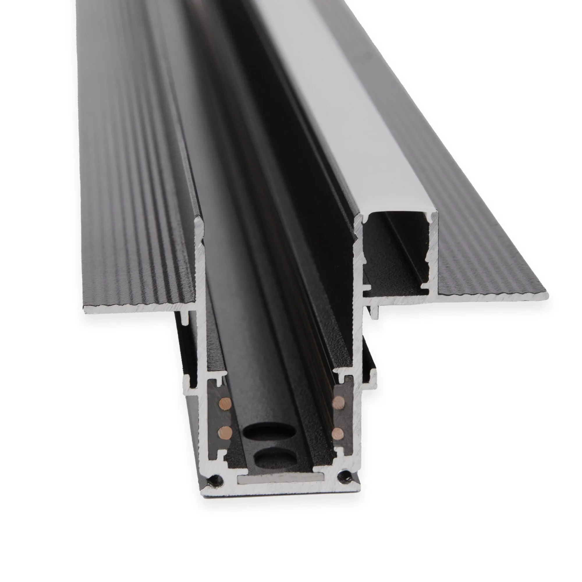 Slim Magnetic Шинопровод встраиваемый с местом под светодиодную ленту (чёрный) (2м) 85132/00 Elektro - Фото 2