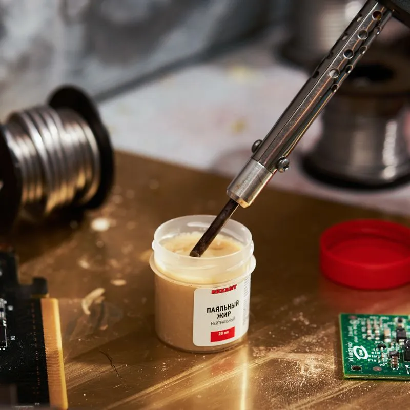 Флюс для пайки, паяльный жир НЕЙТРАЛЬНЫЙ, 20мл, банка REXANT - Фото 4