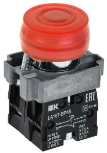 Кнопка управления LA167-BP45 d=22мм 1з+1р красная IEK BBT20-BP45-3-22-67-K04
