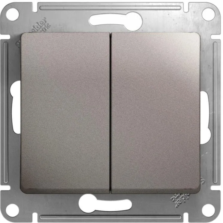Выключатель 2-кл. СП Glossa 10А IP20 (сх. 5) 10AX механизм платина SE GSL001251