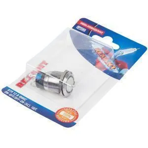 Кнопка  антивандальная Ø19 12В Фикс (5с) ON-OFF/OFF-ON подсв/зеленая  REXANT (в упак. 1шт.) - Фото 2