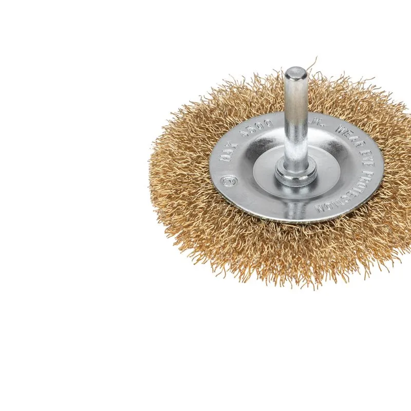 Щетка дисковая для дрели, витая латунированная проволока, 75мм KRANZ - Фото 2