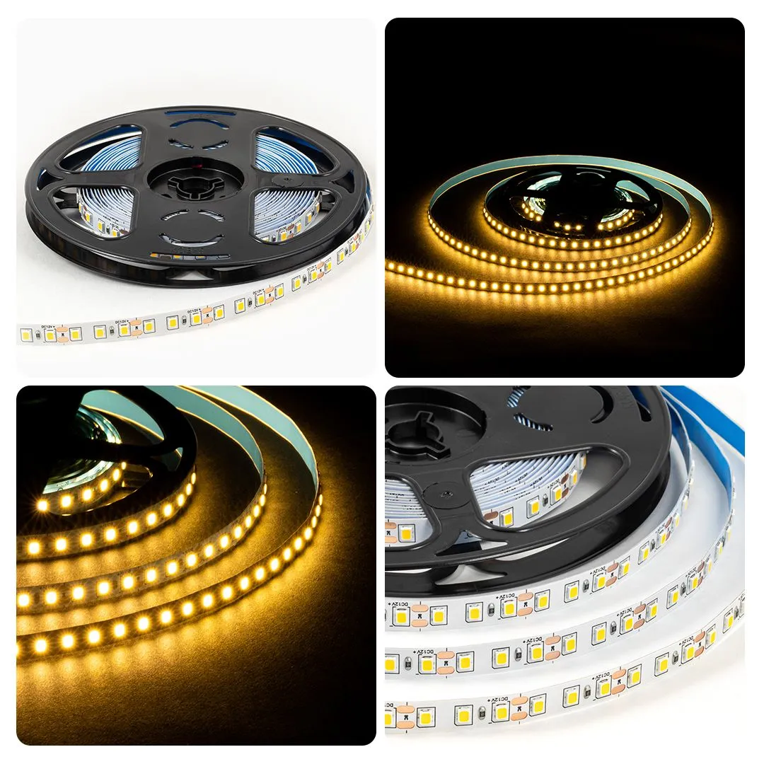 Светодиодная лента 12В, 9,6Вт/м, smd2835, 120д/м, IP20, 7Лм/чип, ширина подложки 8мм, 5м, т/б, 3000К - Фото 6