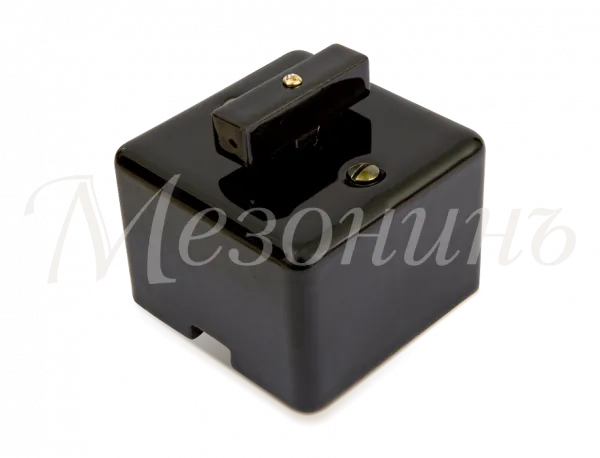 Выключатель ретро фарфоровый поворотный на четыре положения, коллекция "QUADRA" цвет - черный,  ТМ "