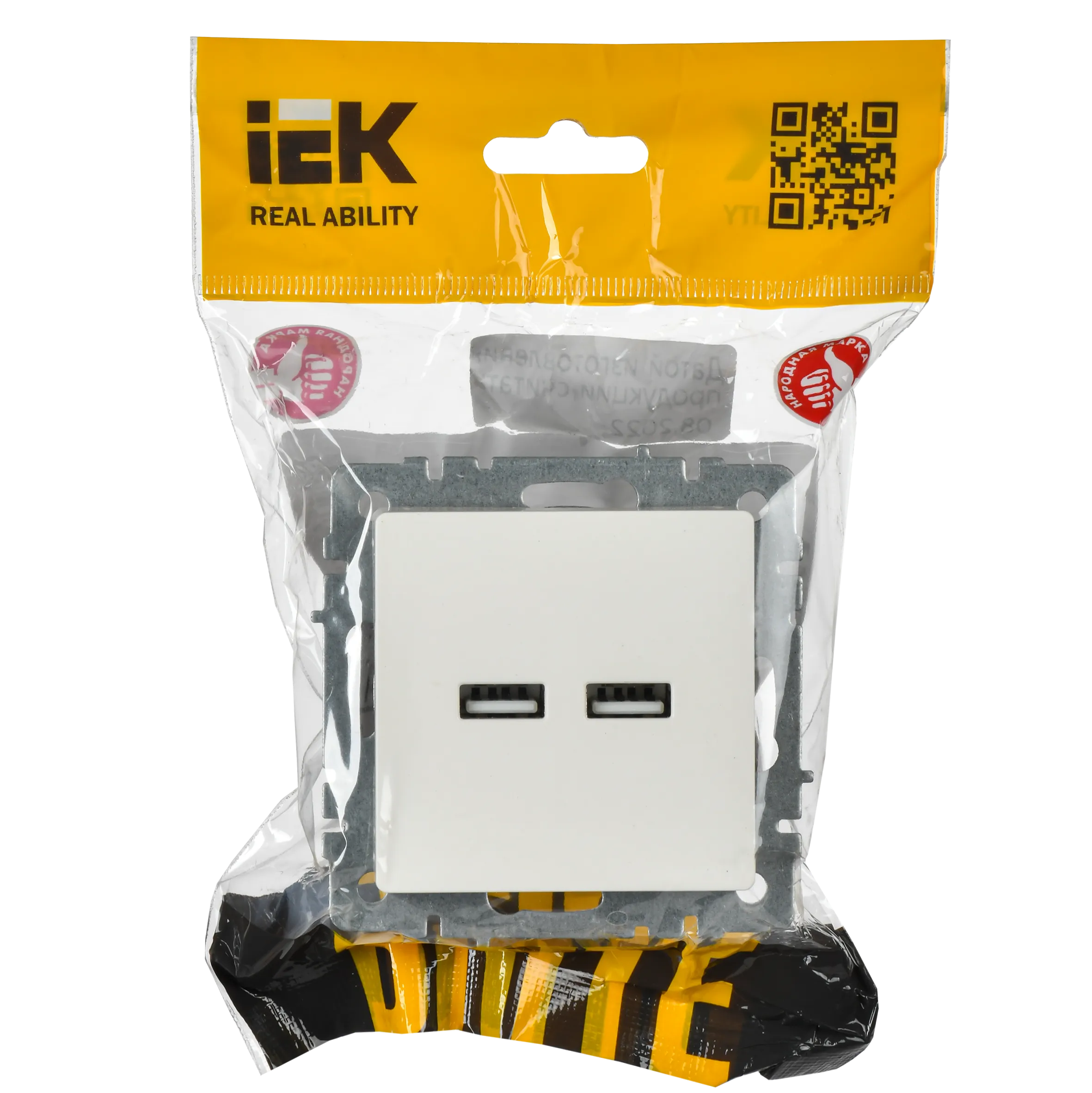 BRITE Розетка USB A+A 5В 3,1А РЮ10-1-БрБ белый IEK - Фото 3