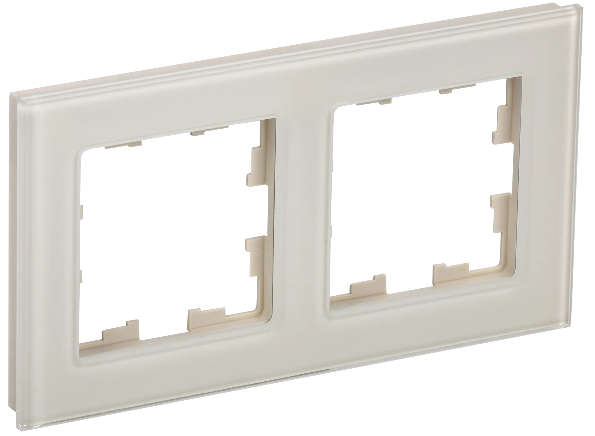 BRITE Рамка 2 -местная РУ-2-2-БрВа стекло ванильный IEK