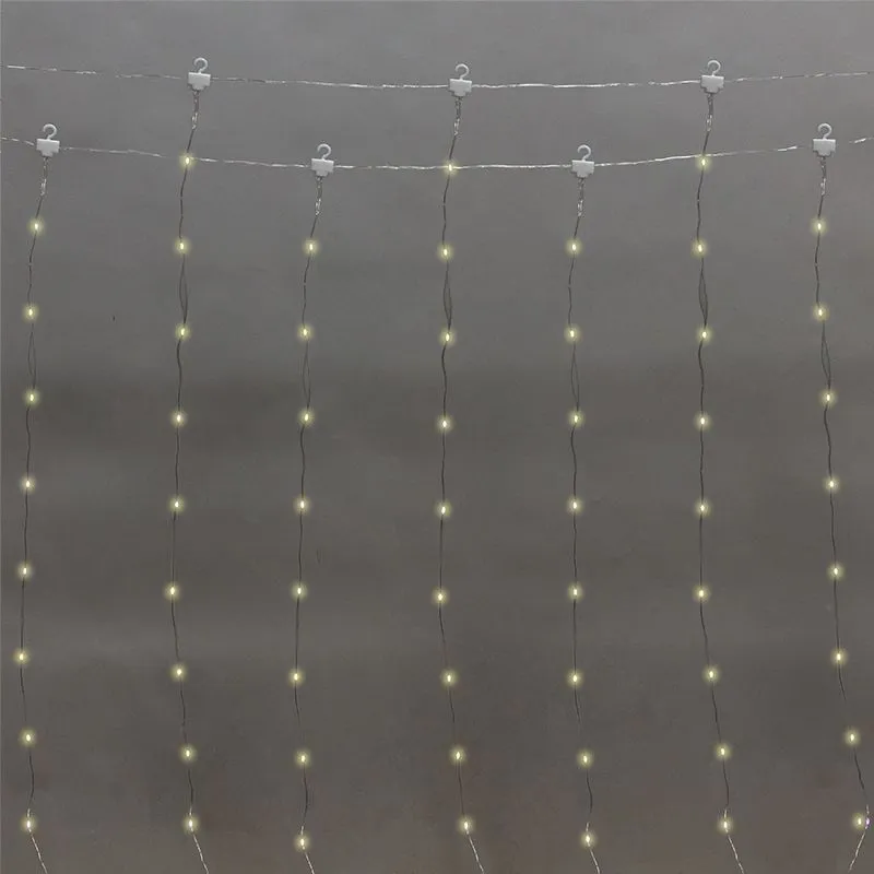 Гирлянда Светодиодный дождь из росы 3х2м, теплый белый, USB + пульт управления, с крючками для крепления NEON-NIGHT 315-876