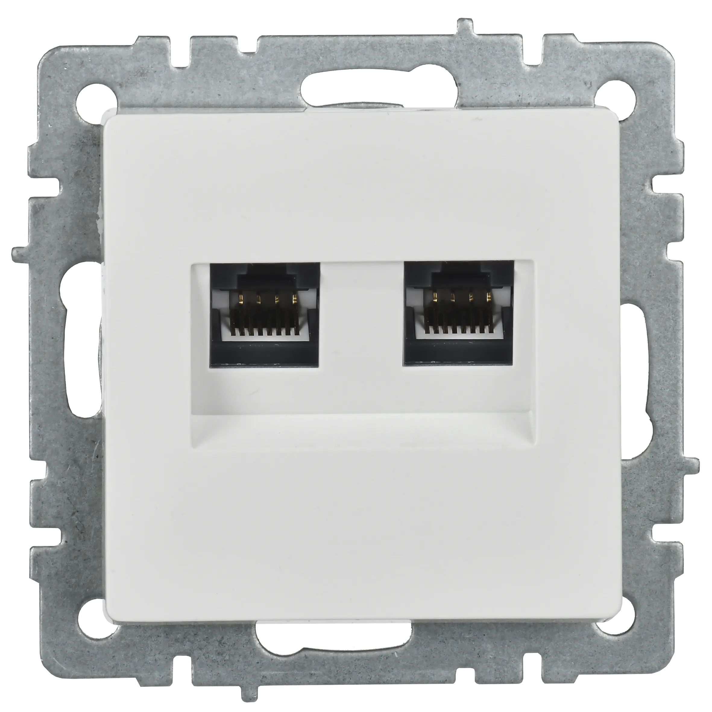 BRITE Розетка компьютерная двойная кат.5E RJ45 РК10-2-БрБ белый IEK - Фото 4