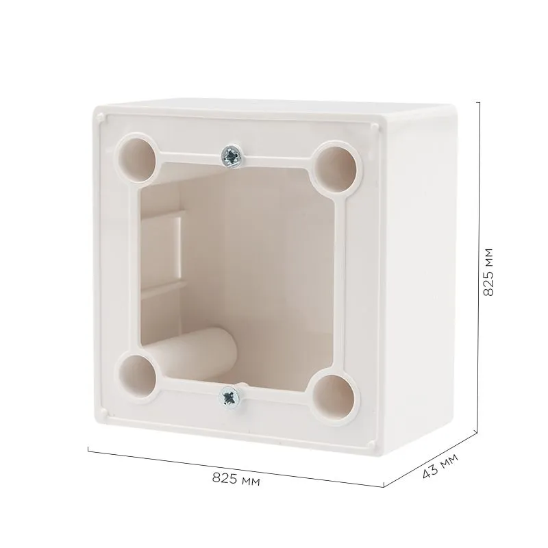 Бокс для накладного монтажа электроустановочных изделий, глубина 43 мм, белый REXANT - Фото 2