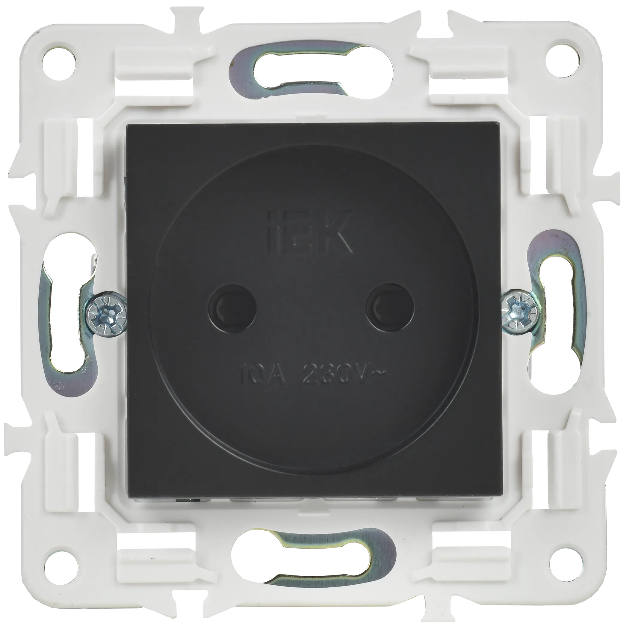 SKANDY Розетка без заземления с защитными шторками 10А SK-R01Bl черный IEK - Фото 5