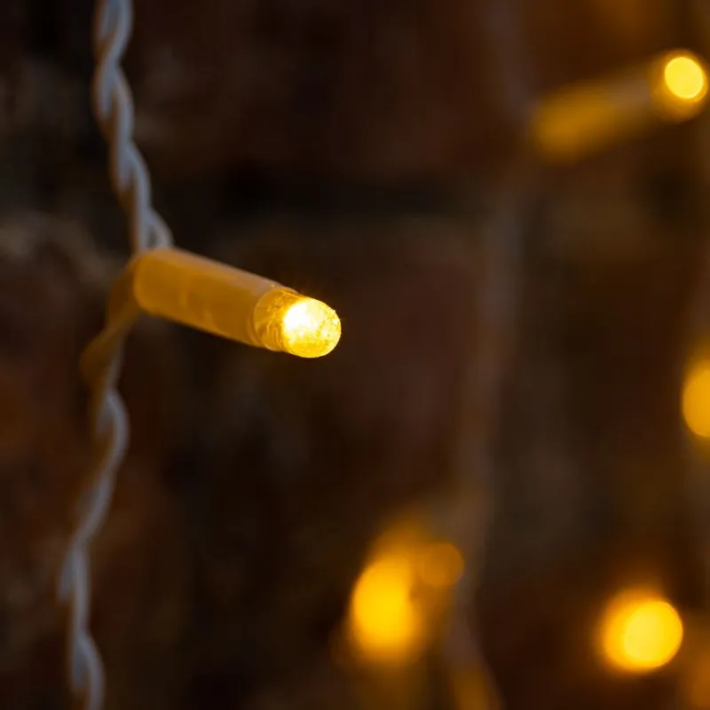 Гирлянда Светодиодный Дождь 2х3 м, постоянное свечение, белый провод, 230 В, диоды ЖЁЛТЫЕ (шнур пита - Фото 2