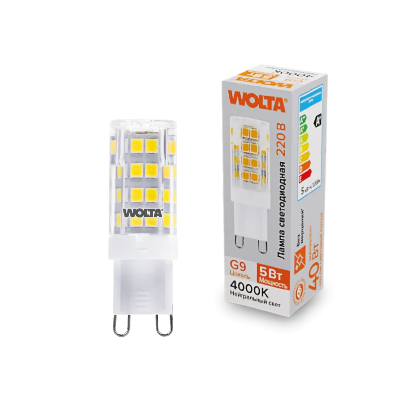 Светодиодная лампа WOLTA WSTD-JCD-5W4KG9-C 5Вт 4000K G9
