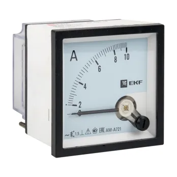 AMA-721 аналоговый на панель (72х72) квадратный вырез 10А прямое подкл. EKF