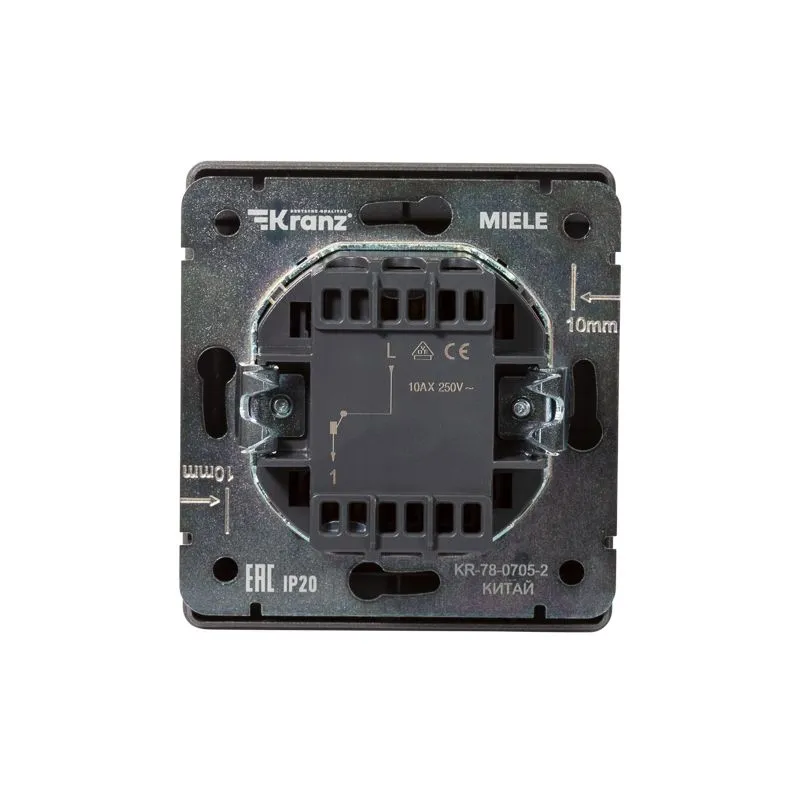 Выключатель ROUND 1 кл 10А с/у титан KRANZ - Фото 3