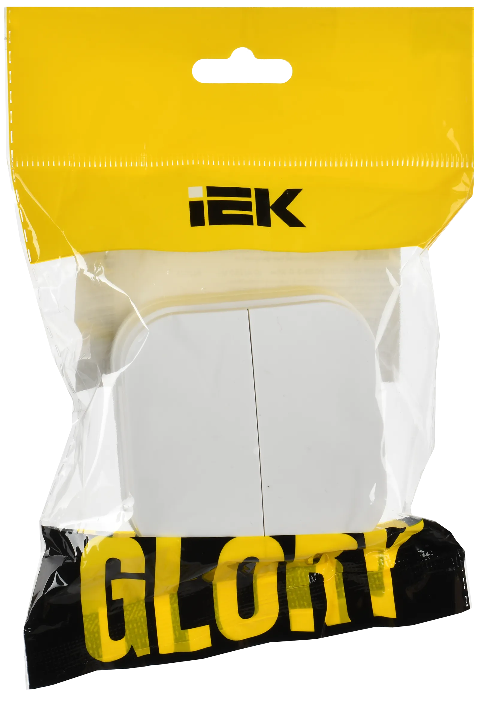 GLORY Выключатель 2-клавишный для открытой установки 10А ВС20-2-0-ХБм белый матовый IEK - Фото 2