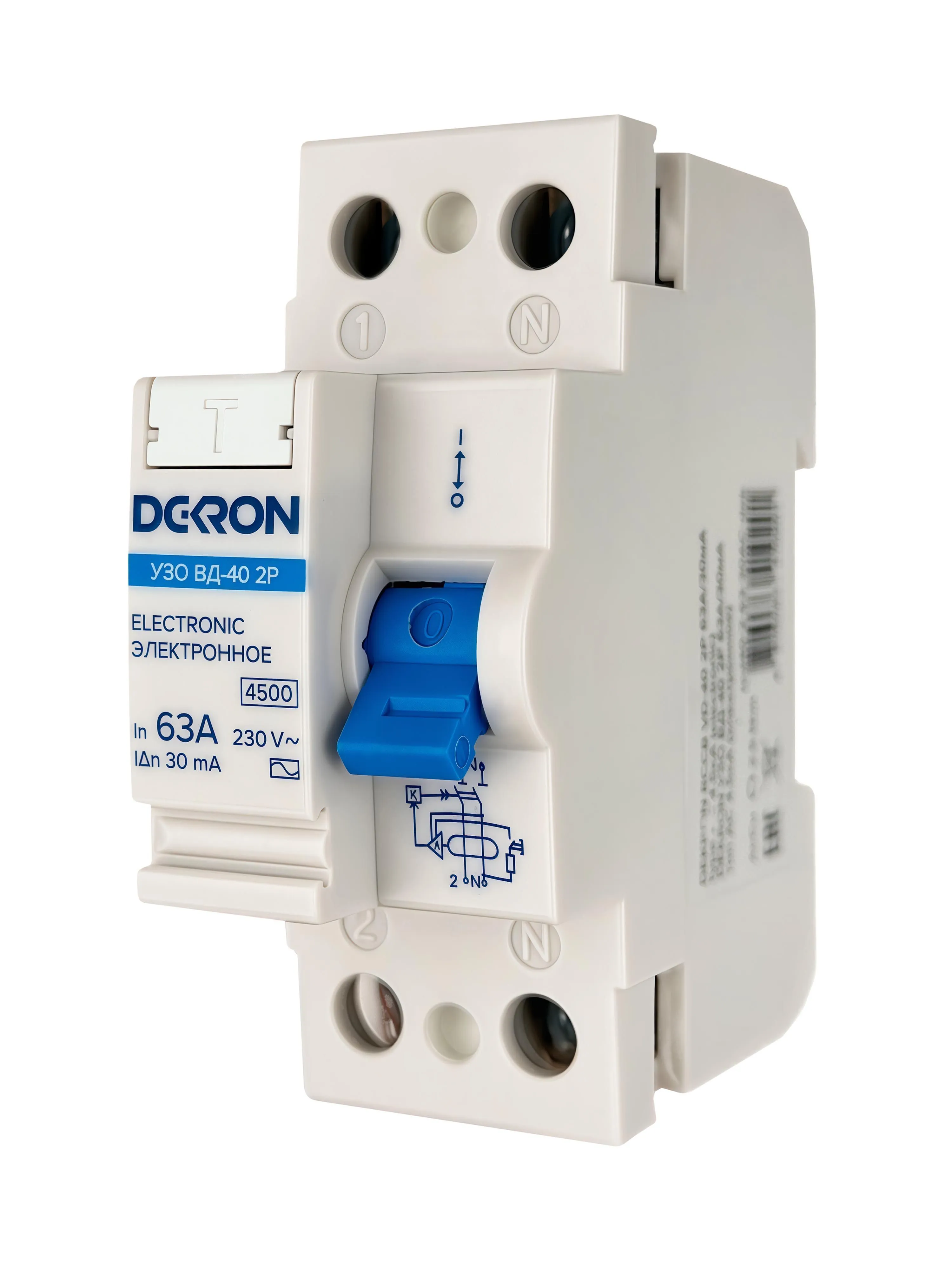 Устройства защитного отключения УЗО ВД-40 2P 63А/30мА тип АС 4.5кА - Фото 2