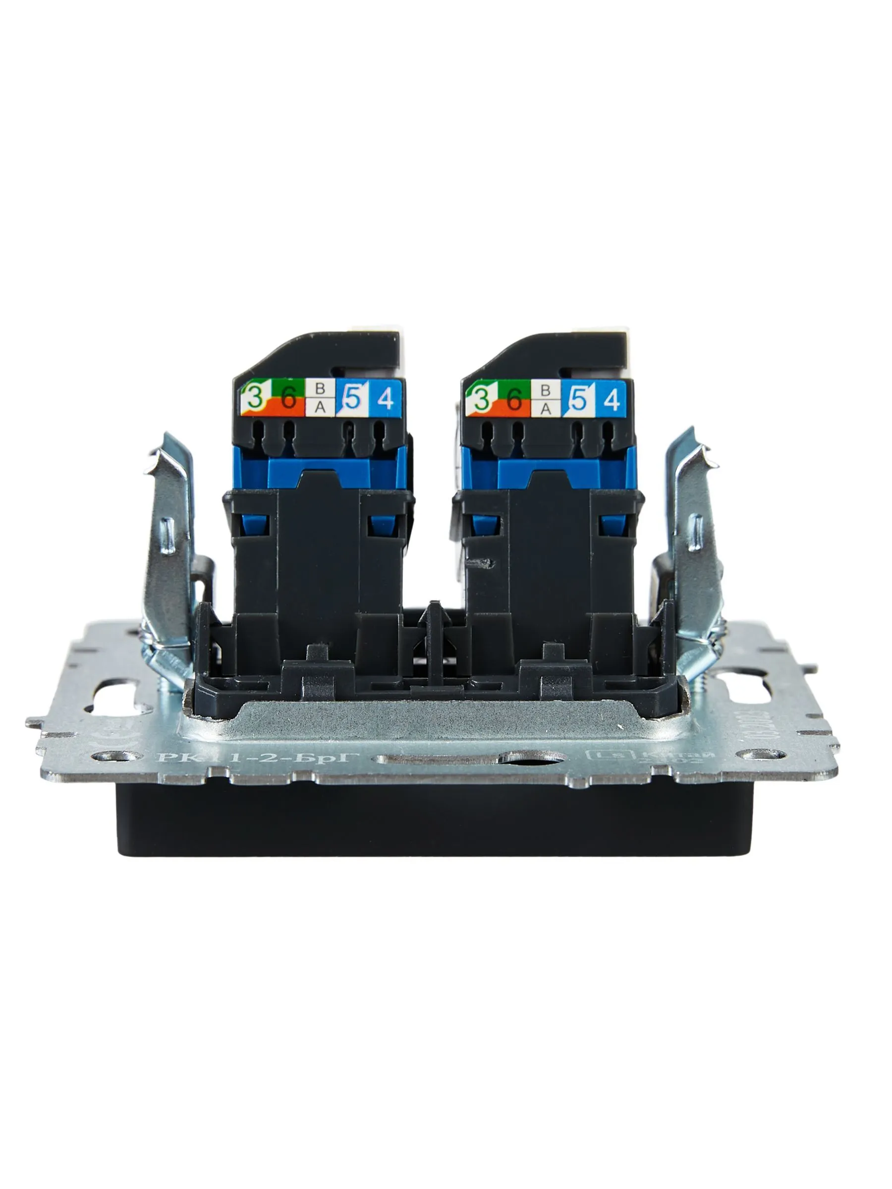 BRITE Розетка компьютерная двойная RJ45 кат.6 РК11-2-БрЧ черный IEK - Фото 7