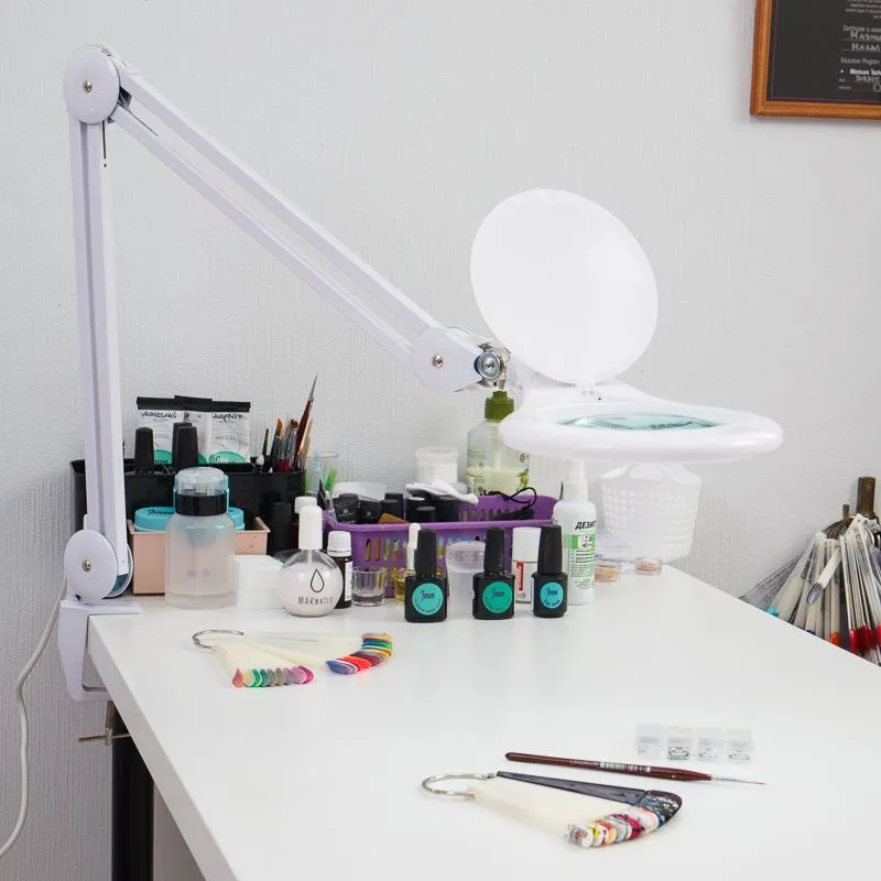 Лупа на струбцине круглая 5D с подсветкой 56 SMD LED, ø127мм, белая REXANT - Фото 2