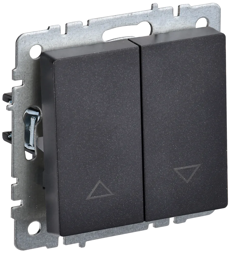 BRITE Выключатель жалюзи 10А ВС10-1-5-БрЧ черный IEK