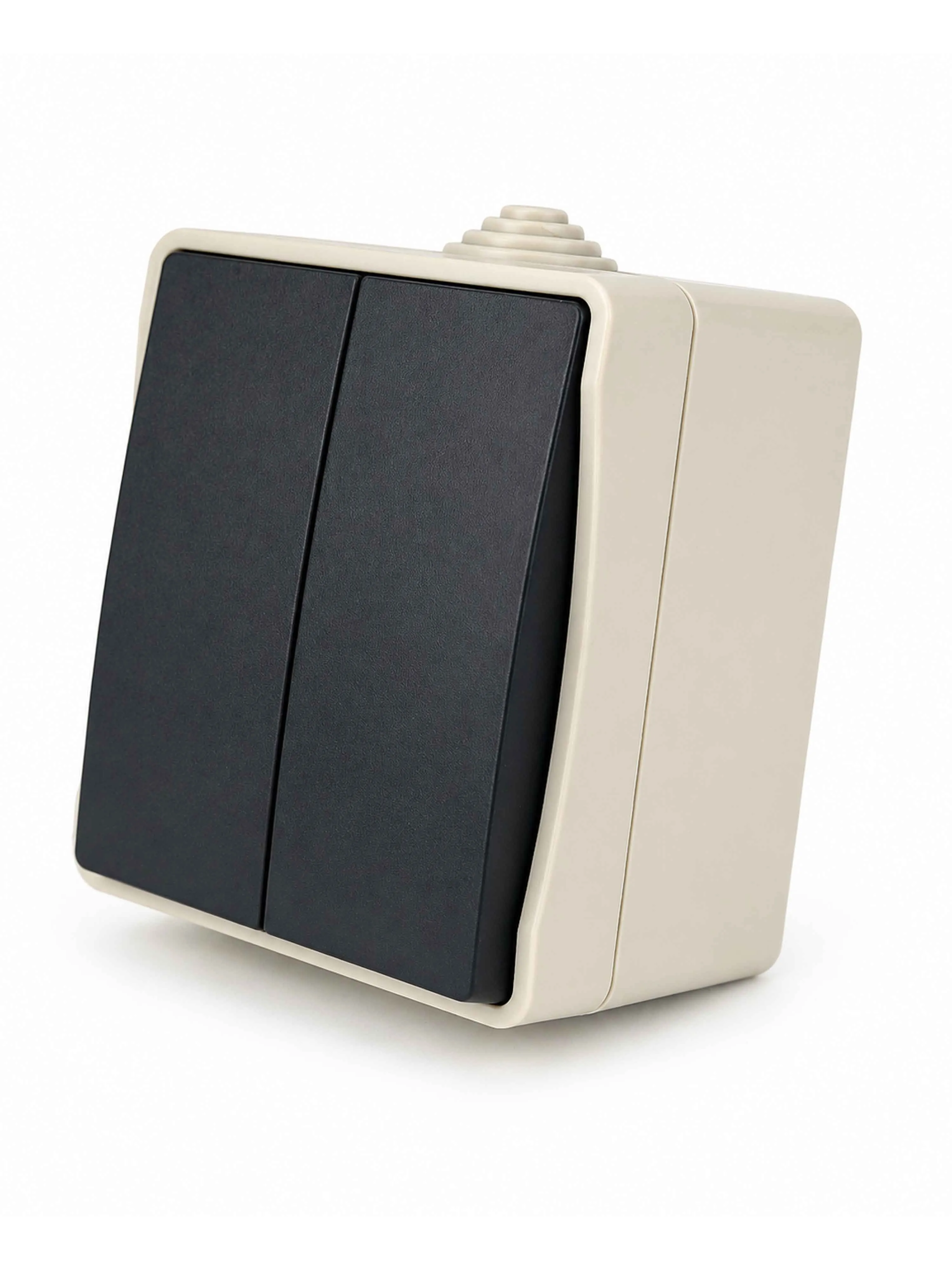 Выключатель 2-клавишный брызгозащищенный IP54, серый DEKRON DEK0901-0003