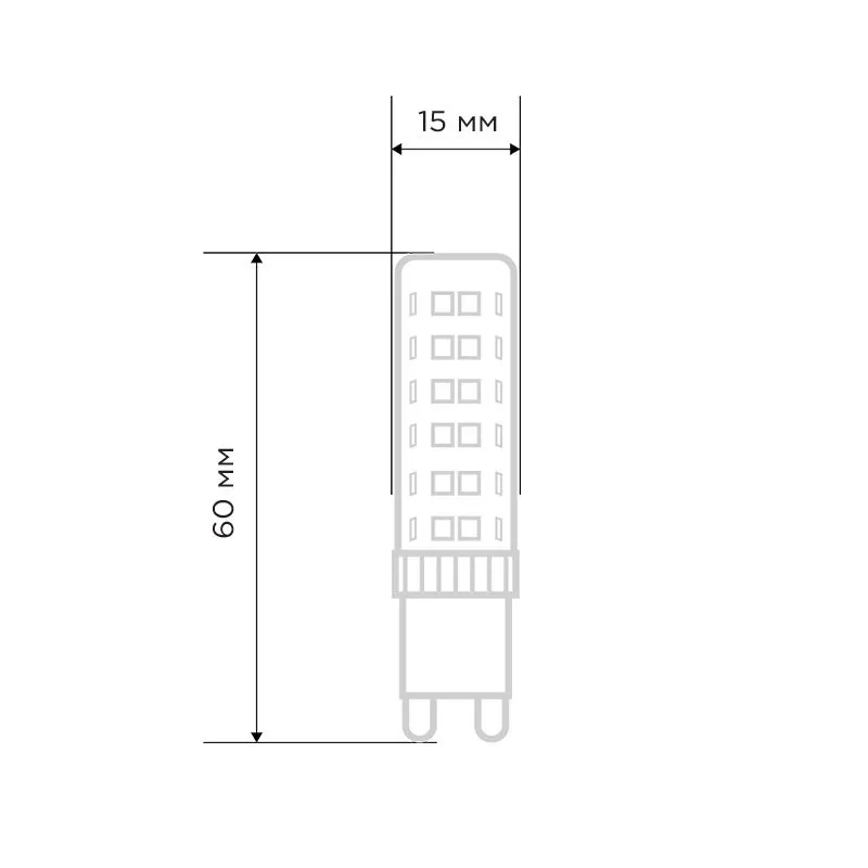 Лампа светодиодная капсульного типа JD-CORN G9 230В 5Вт 2700K теплый свет (поликарбонат) REXANT - Фото 2