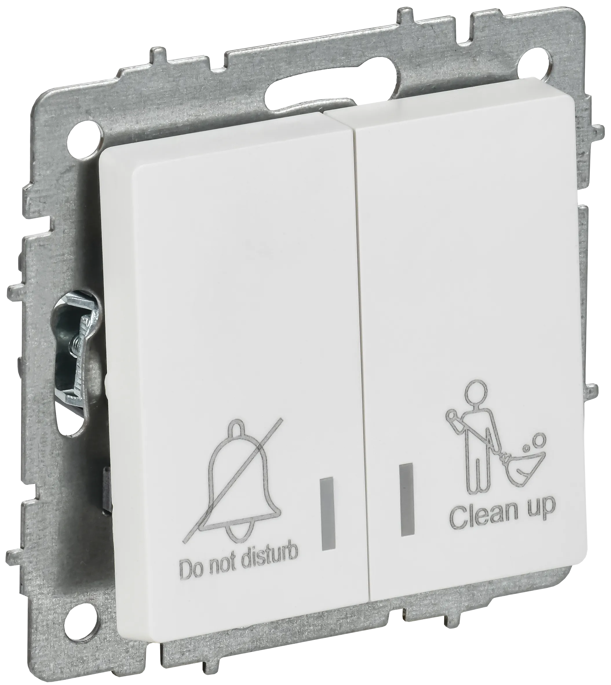 BRITE Выключатель 2-клавишный с индикацией для отелей 10А ВС10-2-9-БрАБ арктический белый IEK