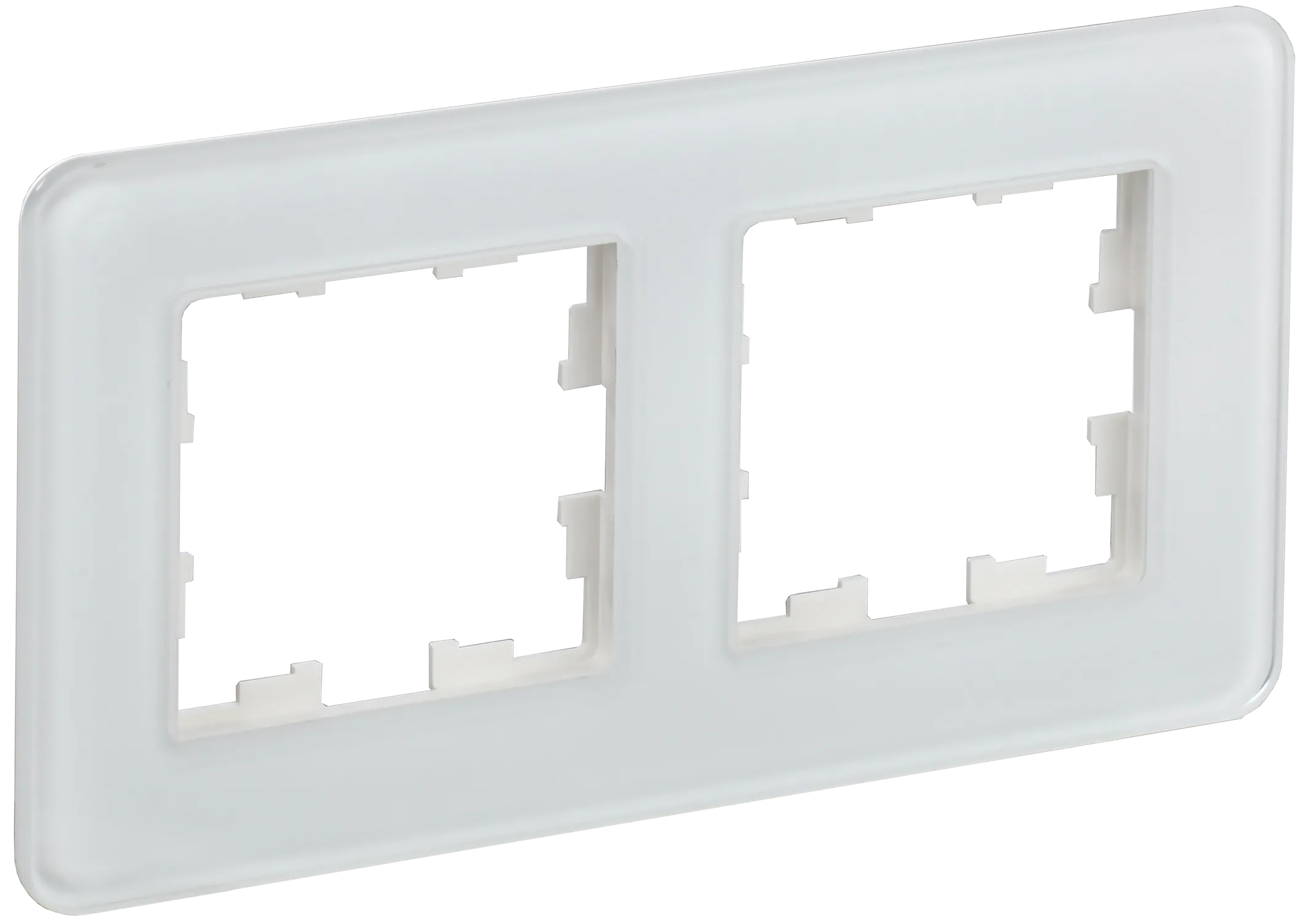 BRITE Рамка 2-местная РУ-2-2-Бр стекло белый RE IEK