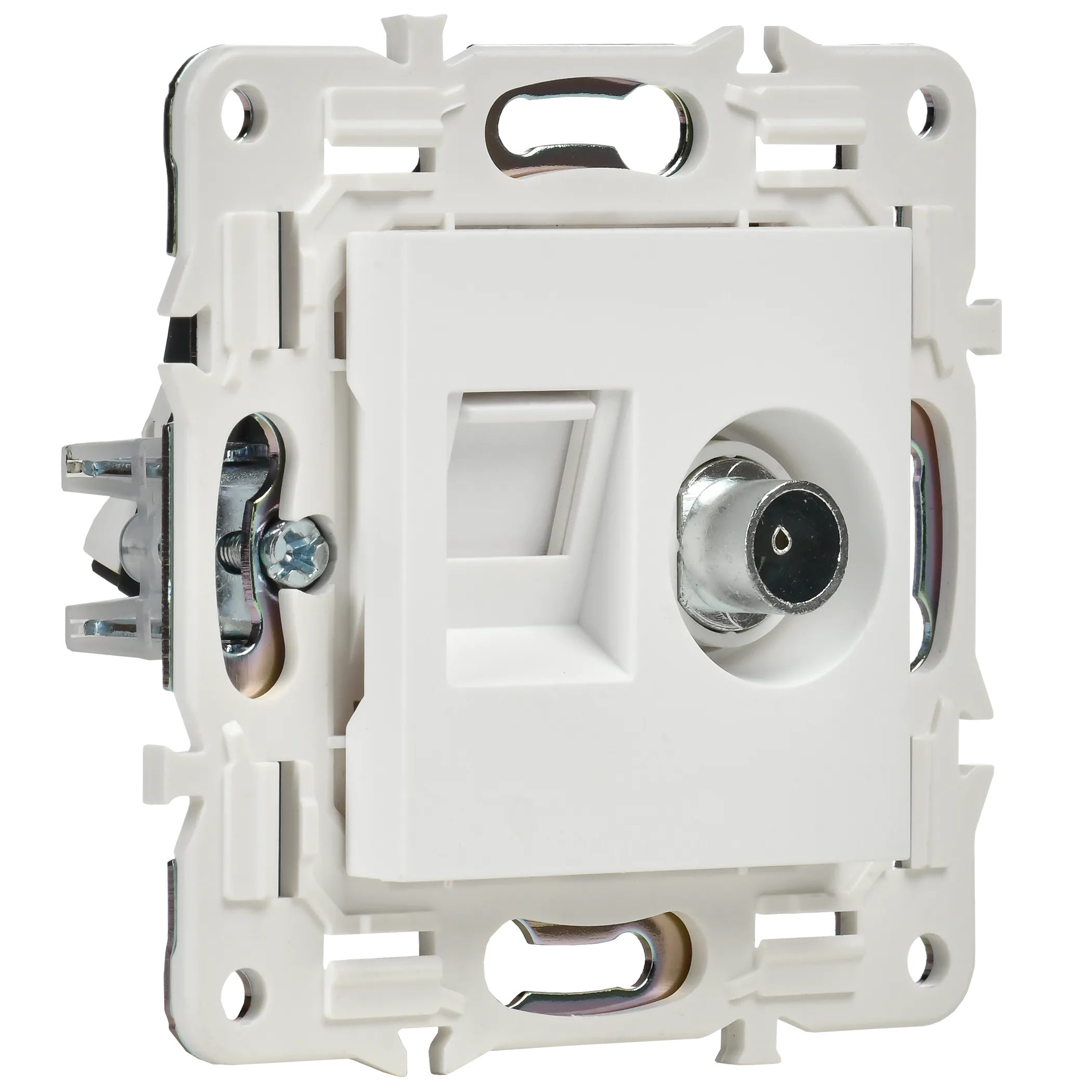 SKANDY Розетка двойная TV+RJ45 кат.6E SK-A15W арктический белый IEK - Фото 4