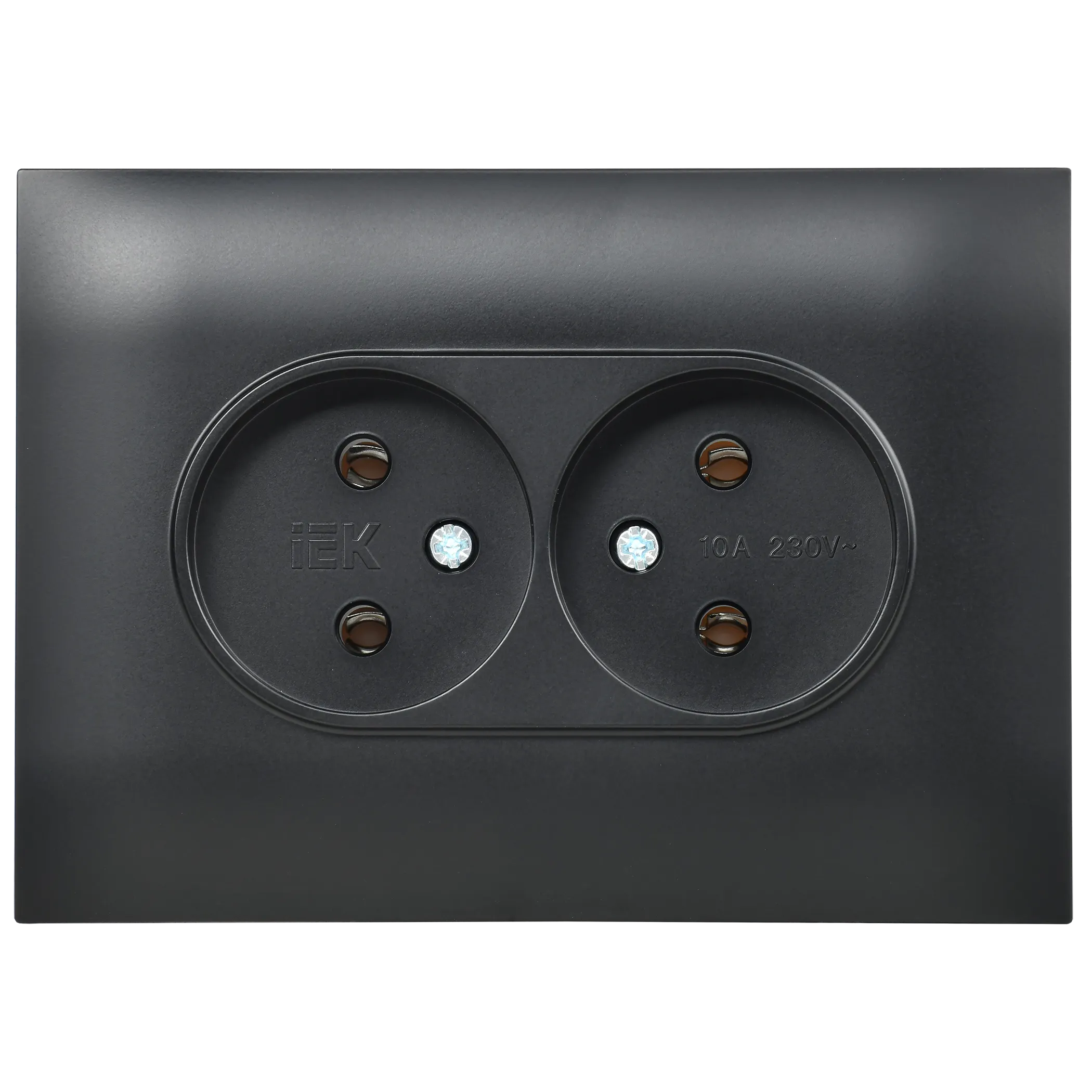 SKANDY Розетка 2-местная без заземления без защитных шторок 10А в сборе SK-R10Bl черный IEK - Фото 7