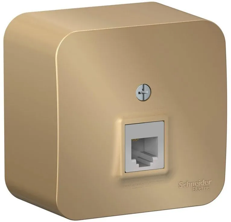 Розетка телефонная 1-м ОП Blanca RJ11 с изолир. пластиной титан SE BLNIA011004