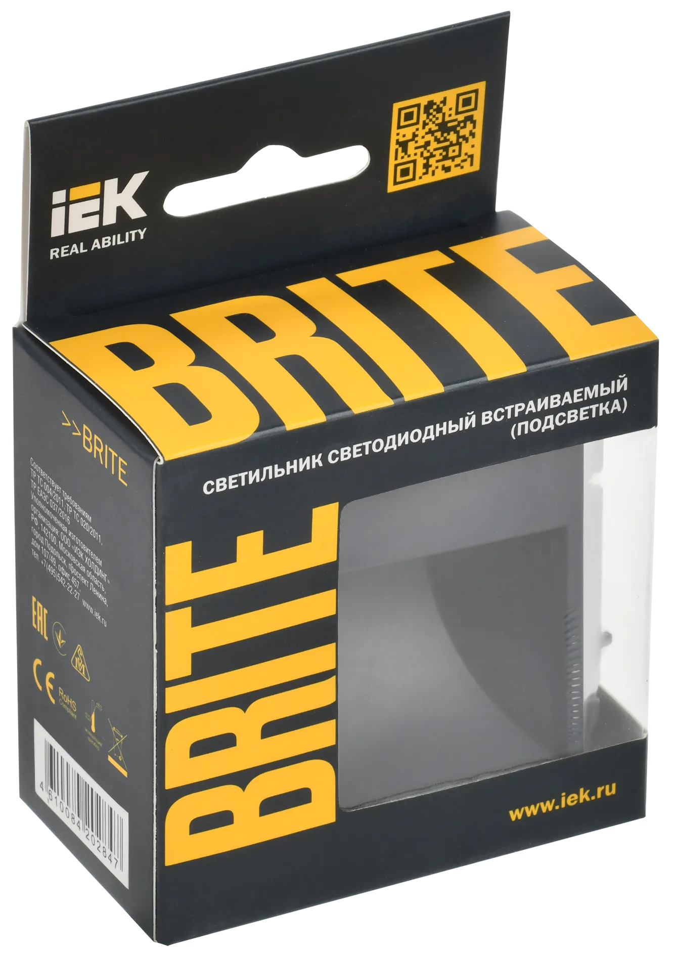 BRITE Подсветка светодиодная встраиваемая ПЛ20-БрЧ черный IEK - Фото 2