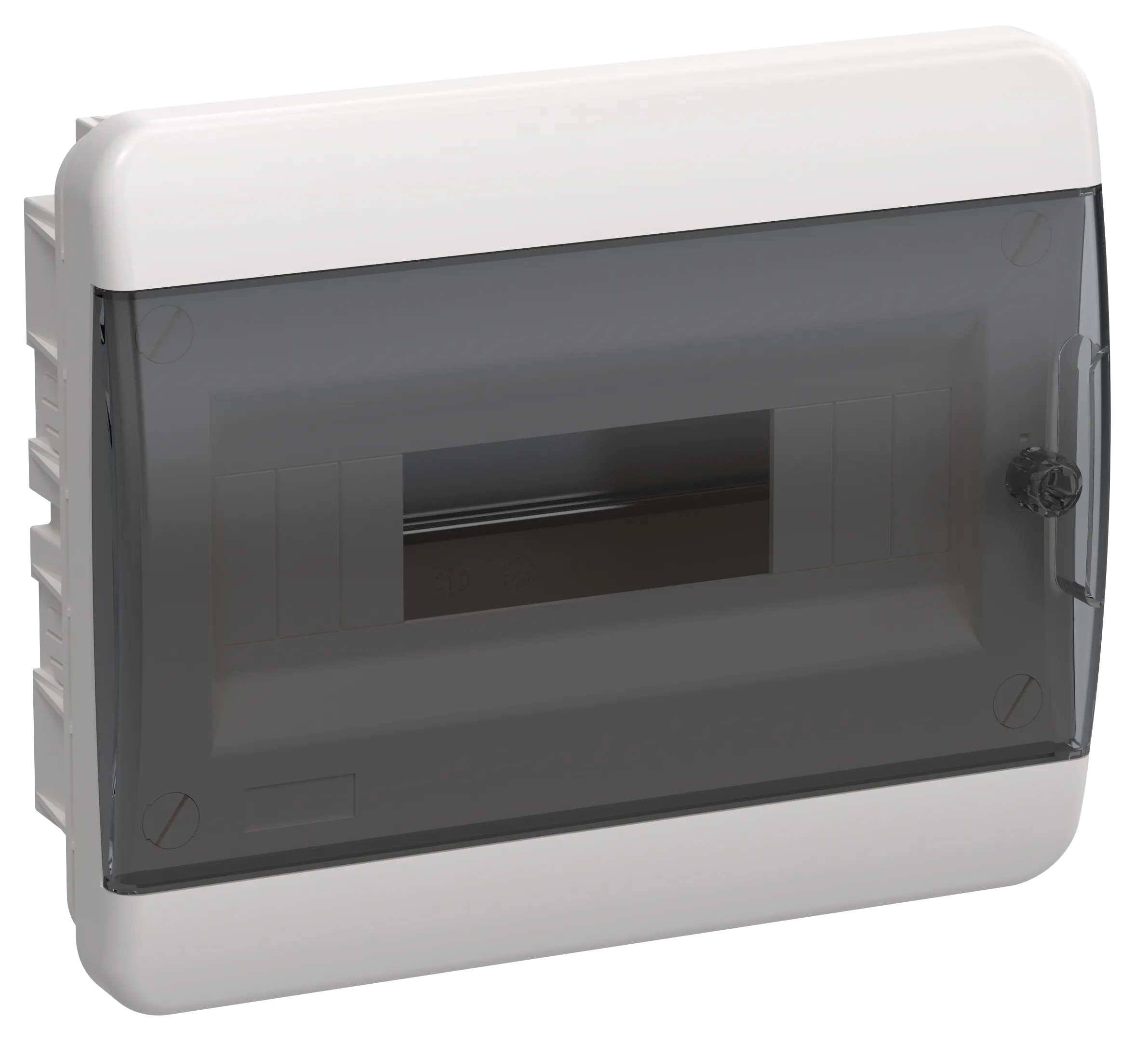 TEKFOR Корпус пластиковый ЩРВ-П-12 IP41 черная прозрачная дверь IEK TF5-KP12-V-12-41-K01-K03