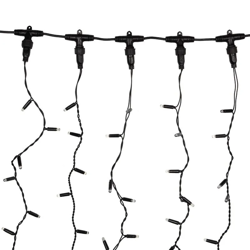 Гирлянда светодиодная Занавес 2х6м 768 LED ТЕПЛЫЙ БЕЛЫЙ черный ПВХ IP65 постоянное свечение 230В нужен блок 303-500 NEON-NIGHT - Фото 3