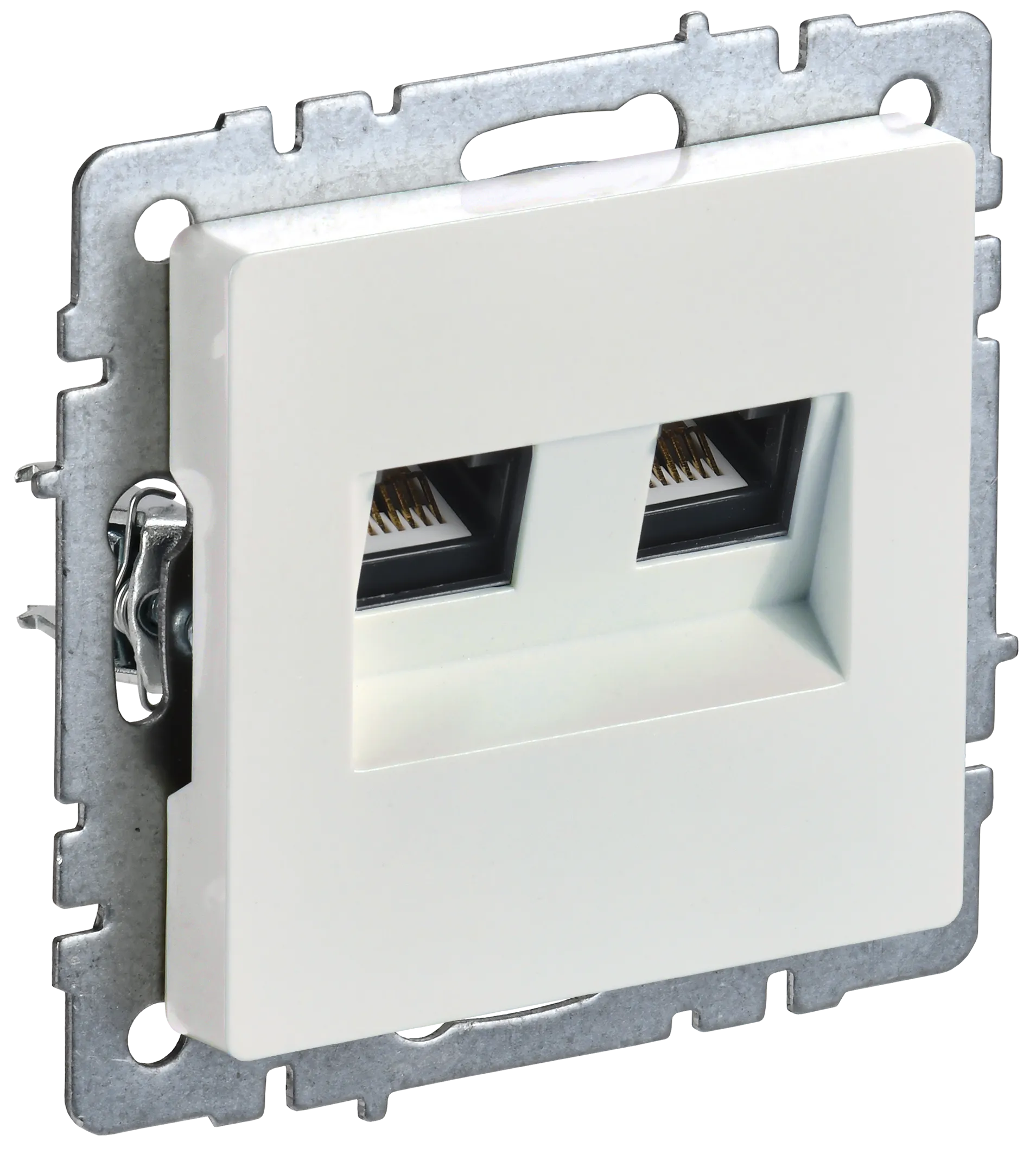 BRITE Розетка двойная RJ11+RJ45 кат.5E РК/Т12-БрЖ жемчуг IEK BR-KT20-O-1-K36