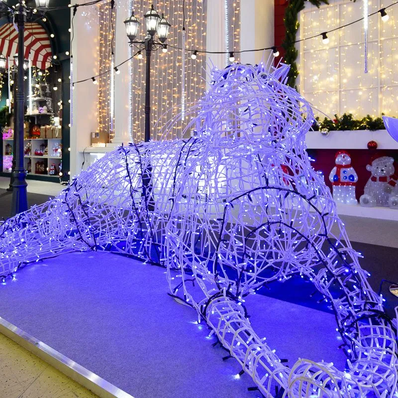 Световой арт-объект Синий Тигр 300х150 см.