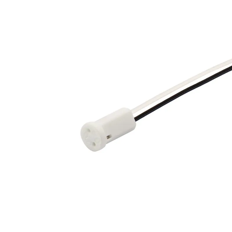 Цоколь «патрон» керамический G4 с проводом 15см, белый REXANT