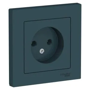 Розетка 1-м СП AtlasDesign 16А IP20 без заземл. в сборе изумруд SE ATN000840 1240453