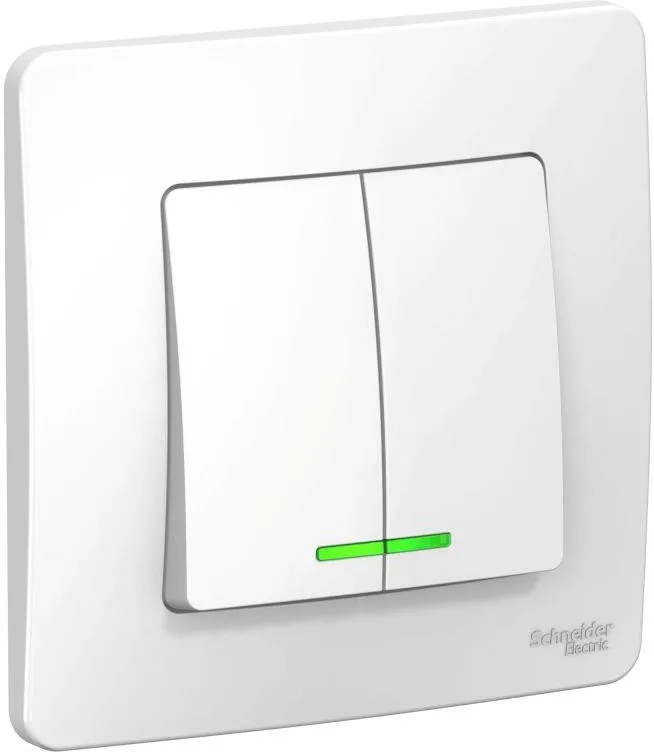 Выключатель 2-кл. СП Blanca 10А IP20 (сх. 5) 250В с подсветкой бел. SE BLNVS010511 - Фото 2