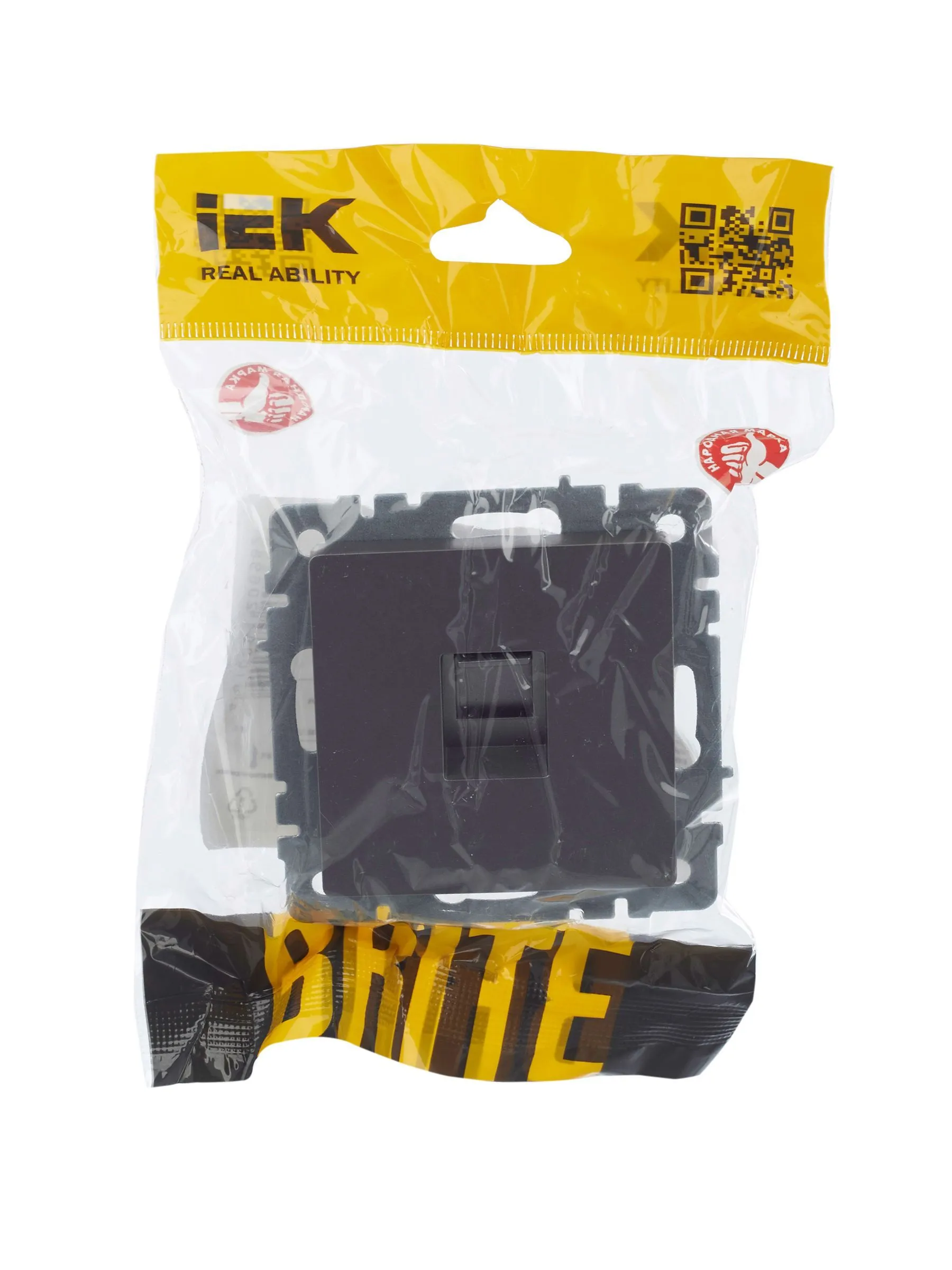BRITE Розетка компьютерная RJ45 кат.5E РК10-БрС сталь IEK - Фото 2