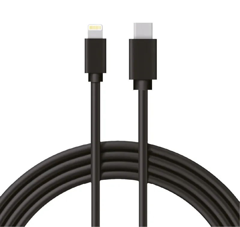 Кабель Type-C – Lightning для Apple, 3A, 1м, ПВХ, черный REXANT 18-1827