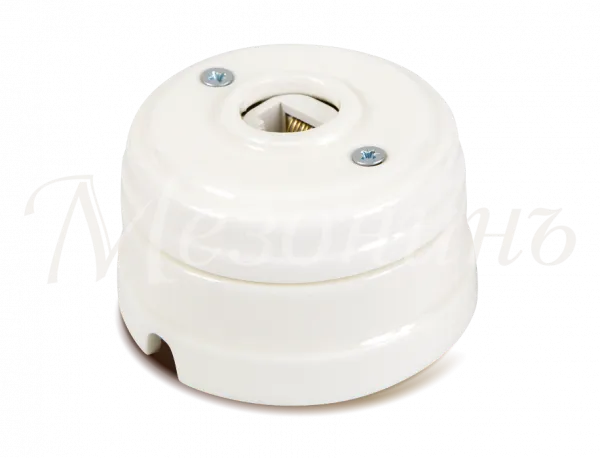 Розетка ретро компьютерная RJ45  (в комплекте с подъемной рамкой D70x45), цвет - белый, коллекция "Н