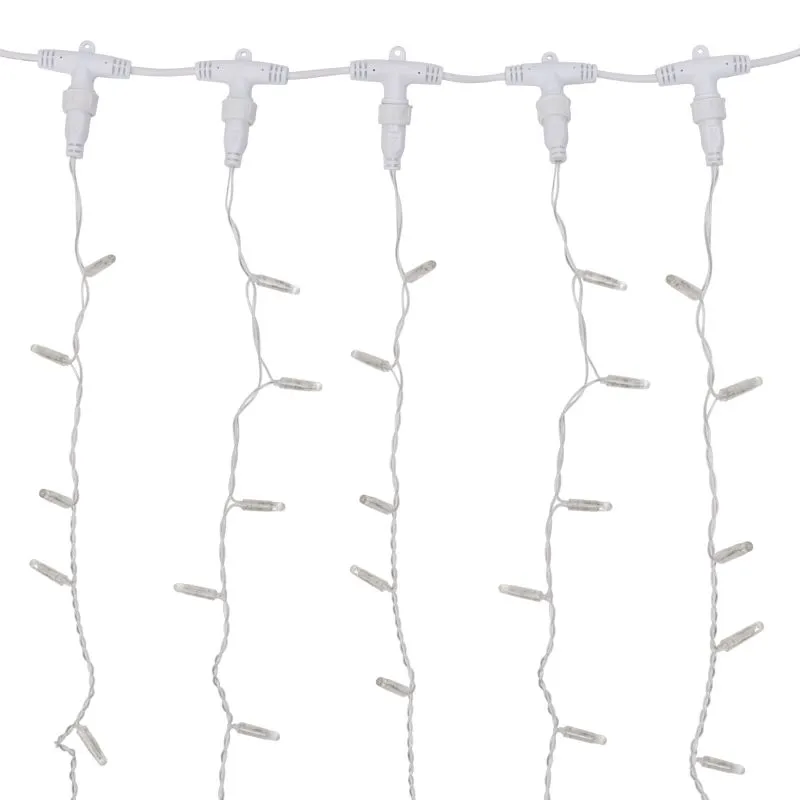 Гирлянда Светодиодный Дождь 2х3м, постоянное свечение, прозрачный провод, 230 В, диоды КРАСНЫЕ - Фото 4