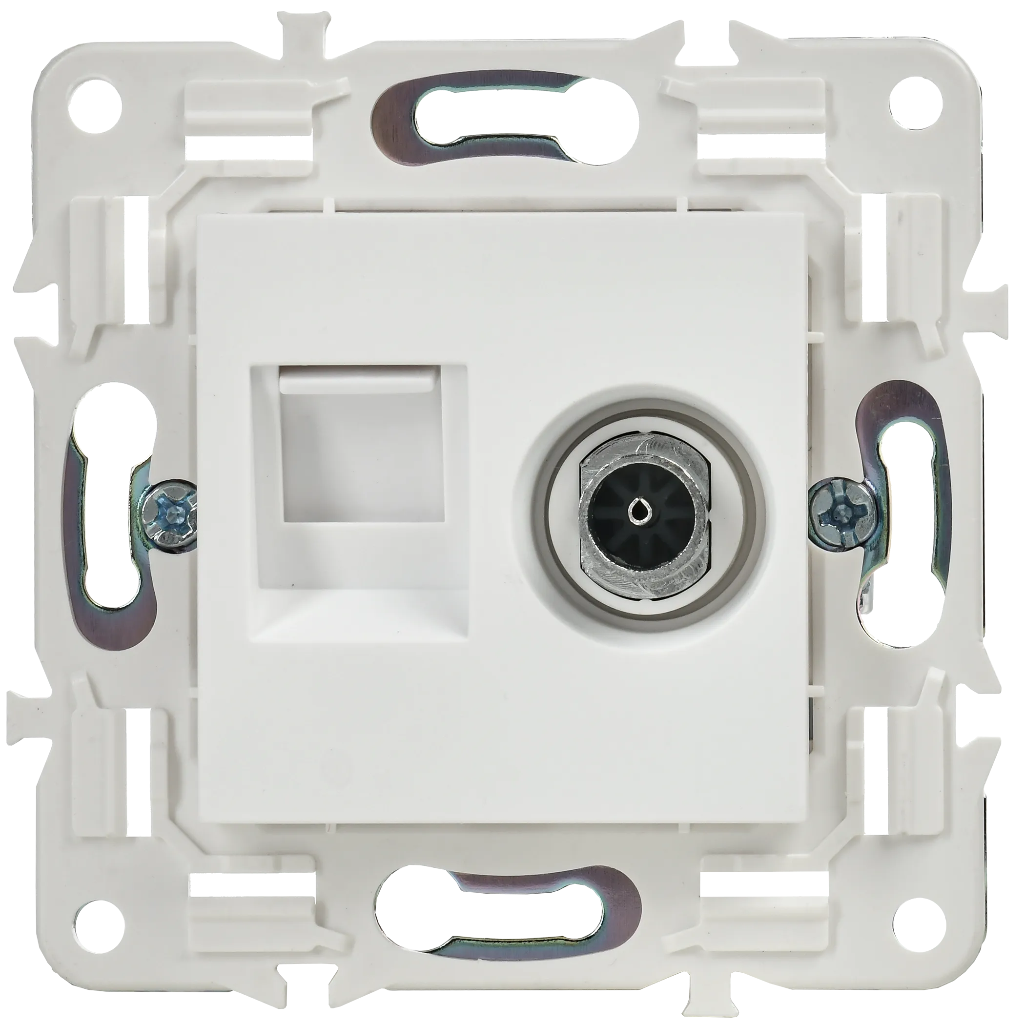 SKANDY Розетка двойная TV+RJ45 кат.6E SK-A15W арктический белый IEK - Фото 5