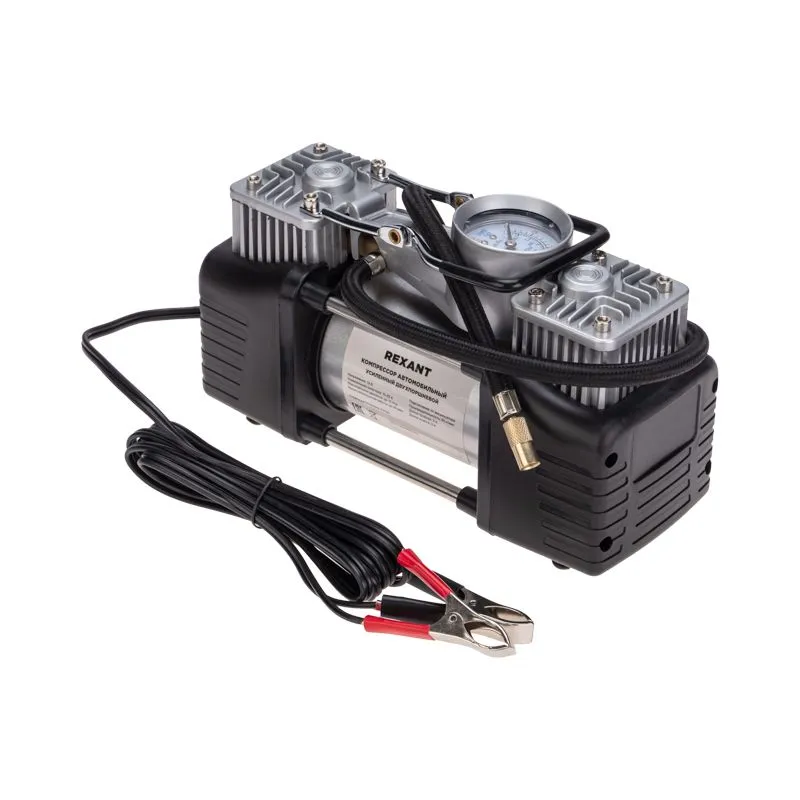 Компрессор автомобильный усиленный двухпоршневой (60л/мин, 10 АТМ) REXANT - Фото 2