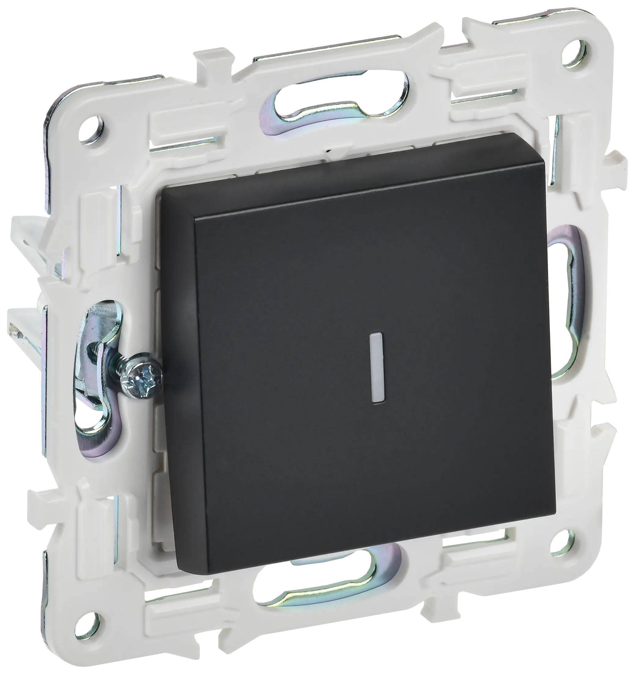 SKANDY Выключатель 1-клавишный проходной с индикацией 10А SK-V08Bl черный IEK