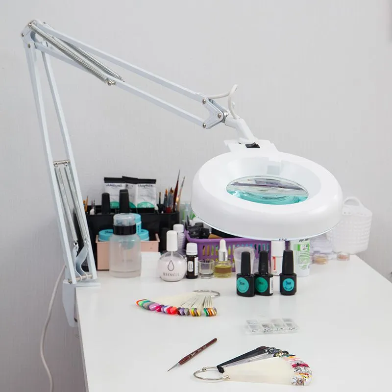 Лупа на струбцине круглая 5D с подсветкой, ø127мм, белая REXANT - Фото 2