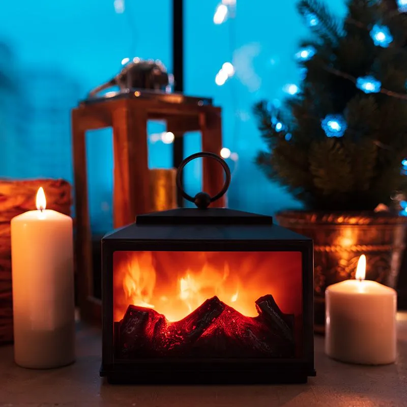 Декоративный камин Сканди с эффектом живого огня 18х9х16 см, батарейки 3хС (не в комплекте) - Фото 3