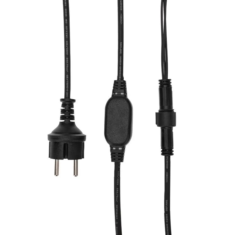 Уличная гирлянда Лофт 10м, черный каучук, 20 прозрачных ламп, теплый белый, влагостойкая IP65 - Фото 4