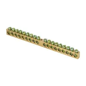 Шина PEN "ноль-земля" (8x12мм) 18 отв. латунь крепеж по центру EKF 